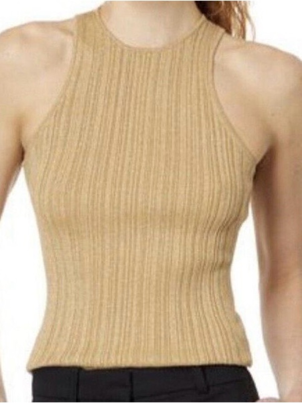 Madewell Camel Ribbed Halter Tank
